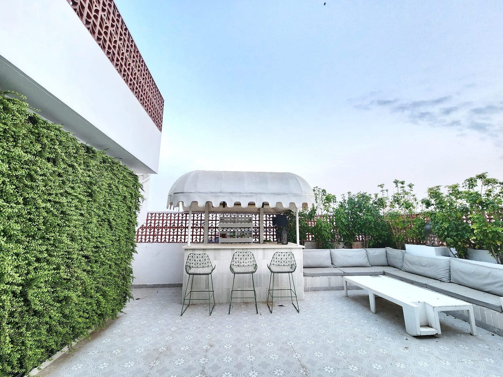 Rooftop terrace overlooking Jaipur at Nidra Niwas